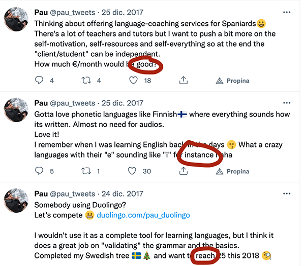 ejemplo tweets
